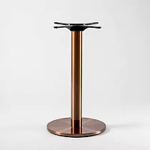 Pata central de mesa de acero inoxidable de alta gama HORECA, tono cobre, altura 106 cm, diámetro base 41 cm