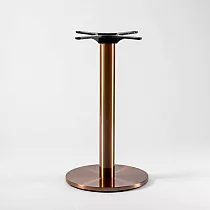 Rozsdamentes acél központi asztalláb (HORECA), réz tónusú, magassága 106 cm, alap átmérője 41 cm