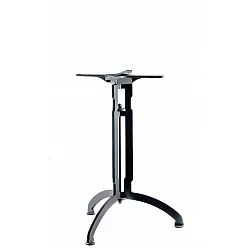 Base de mesa central contemporânea de metal com três pernas, altura 60 cm, dimensões da placa inferior 60x60 cm