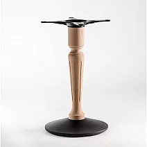 Soffbordsfot av metall-trä, svart stålfot, bokpelare, höjd 72 cm / 106 cm, vikt 17,5 kg