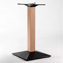 Mesa de centro base hierro fundido-madera, base color negro, peso 18,5 kg, tableros hasta 80x80 cm, alturas 60 cm, 72 cm, 106 cm
