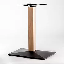 Salontafel onderstel gietijzer-hout, hoogte 72 cm / 60 cm / 106 cm, gewicht 25,5 kg, voor tafelbladen tot 120x80 cm