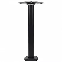 Base de mesa central de metal para café, montada no chão, feita de aço, cor preta fosca, altura 72,5 cm