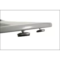 Gamba da tavolo in metallo da acciaio per tavoli da bar, colore alluminio, altezza 110 cm