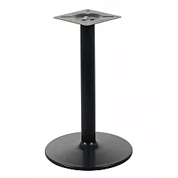 Metal table leg in black or aluminum color made of steel, Ø 46 cm, height 72 cm