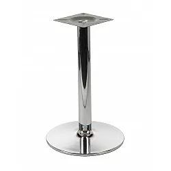 Verchroomde centrale tafelpoot, diameter 46 cm of 57 cm, hoogte 72 cm
