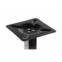 Gamba tavolo in metallo verniciata a polvere in acciaio, altezza 57,5 cm, dimensioni piastra inferiore quadrata 45x45 cm