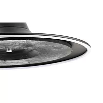 Base de mesa central estilo pedestal com coluna em forma de trombeta e placa de base circular e plana, feita de aço, cor preta, largura 49 cm, altura 73,5 cm