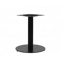 Gamba centrale per tavolo in metallo realizzata in acciaio verniciato a polvere colore nero, altezza 57,5 cm, diametro base 45 cm