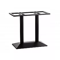 Metall Dëschbasis mat 2 Sailen aus Stol, pulverlackéiert, Héicht 72 cm, Sockel 69,5 x 39,5 cm