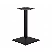 Kovová podnož stolu z oceli, černá barva, hranatá podnož 44,5 cm, výška 73 cm