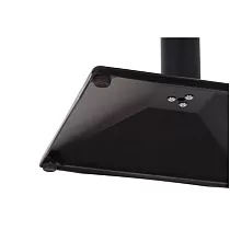 Base de mesa metálica fabricada en acero, color negro, base angular 44,5 cms, altura 73 cms