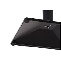 Base tavolo in metallo realizzata in acciaio, base inferiore a forma piramidale 44,5 cm, altezza 73 cm, colore nero