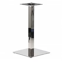 Base de mesa de acero inoxidable pulido 40x40 cm, altura 72 cm