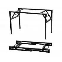 Sulankstomas metalinis stalų rėmas, juodos arba pilkos spalvos, aukštis 72,5 cm, stačiakampio formos ilgis 116 cm, plotis 56 cm
