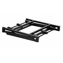 Skládací kovová stolová podnož v černé nebo šedé barvě, čtvercový tvar 96x96 cm, vhodná pro laminátové desky o průměru 150 cm -170 cm