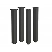 Classic style aluminum table legs 60x60 mm, black color, height 71 cm, 82 cm or 110 cm, set of 4 pcs.