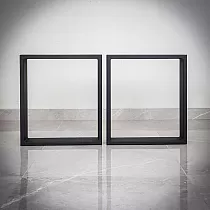 Dikdörtgen masif metal masa ayağı Quadro, çelikten yapılmış, yükseklik 45 cm, genişlik 40 cm, 2 adet set