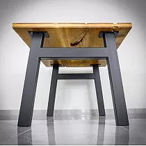 H-formas metāla galda kājas pusdiengaldam vai biroja galdam, augstums 71 cm, kopējais platums 79 cm, komplekts no 2 kājām