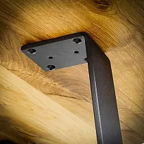 L-muotoiset massiiviset teräksiset litteät pöytäjalat, korkeus 73 cm, 4 kpl setti