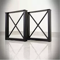 Square-shaped table leg with X shaped crossbar design, height 45 cm, width 40 cm, 2 pcs. in set