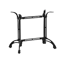 Base de table en fonte double avec support central, couleur noire, base 82x51 cm, hauteur 73 cm