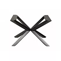 Низька X-образна основа столу зі сталі, сучасний та індустріальний стиль, висота 42 см, розміри 38х58 см, колір чорний або білий