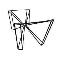 3D kunstiline metallist lauaraam terasest, mõõtmed 72x50 cm, kõrgus 42 cm, must või valge
