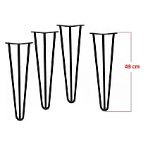4 pcs. Hairpin decorative metal legs Ø10 bar, height 43 cm