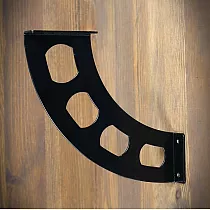 Soporte de estante de acero, soporte, soporte Boomerang, color negro, juego de 2 piezas.