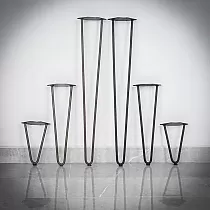 Pés de mesa de metal grampo de cabelo com pé de aço, opções de altura 20, 40 ou 73 cm, conjunto de 4 pés