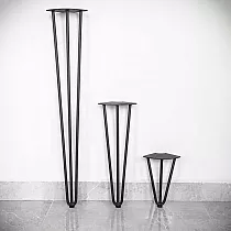 Metal table legs Hairpin 3 rods with feet (20, 40, 73 cm) - 4 legs set
