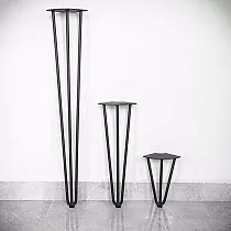 Metalen tafelpoten Hairpin 3 stangen met pootjes 20, 40, 73 cm - set van 4 poten