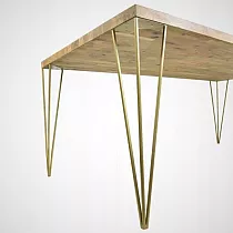 Auksinės spalvos dekoratyvinės metalinės stalo kojos 42, 72 cm - 4 kojų rinkinys