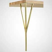 Gold color decorative metal table legs Triple (42, 72 cm) - set of 4 legs