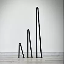 Haarspeld metalen tafelpoten van staal platstaal, staafdoorsnede 0,4x2 cm, set van 4 stuks.