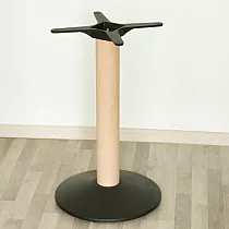 Sofabord base metal-træ, til bordplader med en diameter på op til 80 cm, højder 60 cm, 72 cm, 106 cm