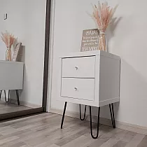 Žemo aukščio metalinės baldų kojelės Plaukų segtukas iš dviejų strypų, kurių skersmuo 10 mm iš plieno, aukštis 24 cm - rinkinys iš 4 kojų, spalvos juoda, balta, pilka, auksinė