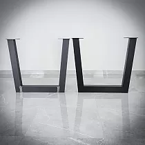 Picior de masă din oțel din metal trapezoidal masiv, înălțime 71 cm, lățime 82 cm, greutate 11,5 kg, set 2 buc.