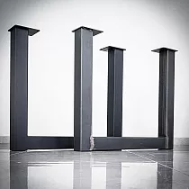 Patas de mesa macizas, de metal, tipo U, resistentes a cargas pesadas, altura 71 cm, ancho 82 cm, fabricadas en acero, 2 patas en el juego