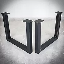Patas de mesa macizas, de metal, tipo U, resistentes a cargas pesadas, altura 71 cm, ancho 82 cm, fabricadas en acero, 2 patas en el juego