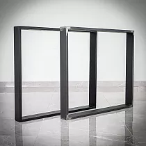 Çelik kare masa ayağı, yükseklik 71 cm, genişlik 80 cm, yemek masası için 2 adet set