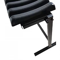 Vapaasti seisova teräksinen hautausmaapenkki PVC-rivoilla ja laskumekanismilla, musta, pituus 72 cm tai 82 cm