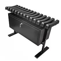 Free-standing Kierfecht Bänk mat PVC Rippen an eng grouss gespaarten Stockage Këscht