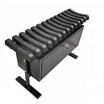 Free-standing Kierfecht Bänk mat PVC Rippen an eng grouss gespaarten Stockage Këscht