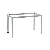 Marco de mesa de oficina DIY con patas redondas, altura 72,5 cm, superficie del marco de la mesa 66 x 66 cm, colores disponibles: aluminio, blanco, grafito