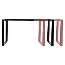 Structure de table en acier noir de type O, longueur réglable de 100 à 160 cm, largeur 60 cm