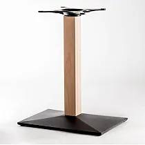 Table basse piètement fonte-bois, hauteur 72 cm / 60 cm / 106 cm, poids 25,5 kg, pour plateaux jusqu'à 120x80 cm