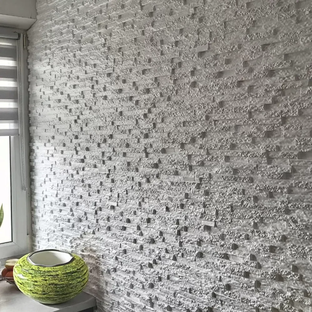 Panneaux Muraux 3D Aspect Pierre – 20 Pièces (10 M²) – Polystyrène Beige