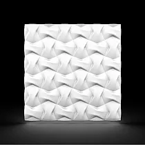 3D dekorativne zidne polistirenske ploče Plexus s uvijanjem, valoviti efekt, 60x60cm, bijela boja, mogućnost bojanja, set od 12 kom. (4,32 m2)
